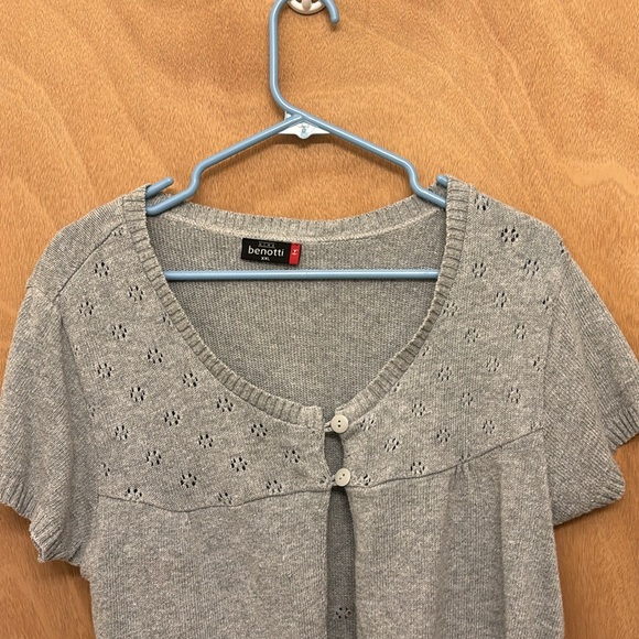 Gina Benotti Gray Short Sleeve Cardigan XXL - Picture 2 of 3